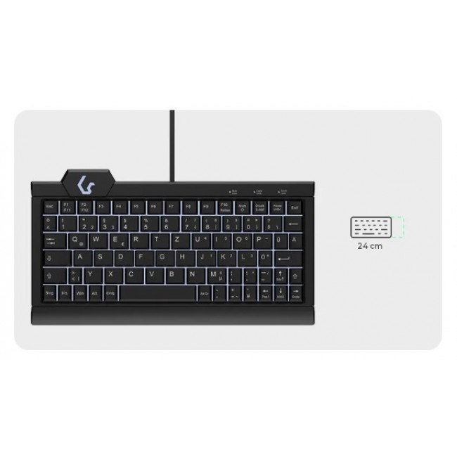 KeySonic KSK-3010ELC (DE) keyboard Home USB QWERTZ German Black