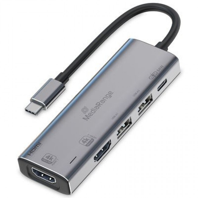 MediaRange MRCS511 interface hub USB Type-C 480 Mbit/s Silver