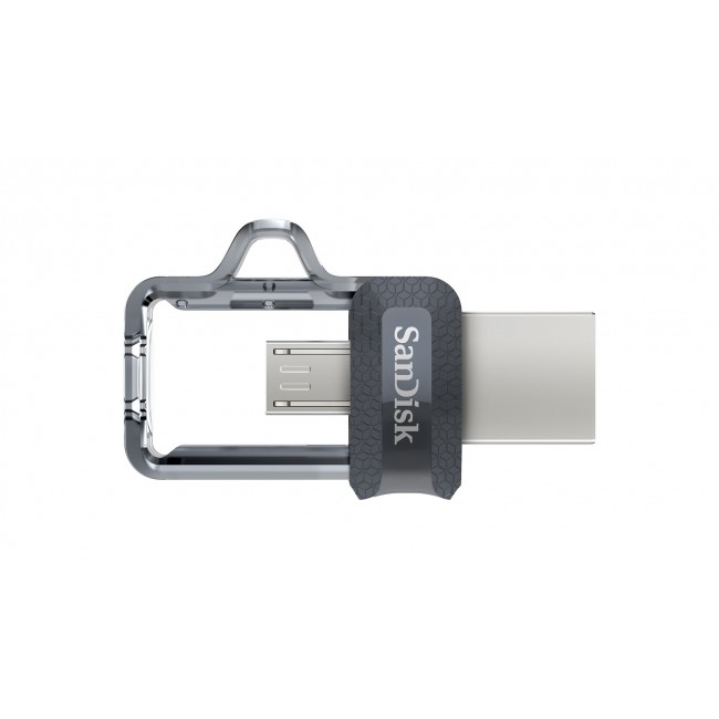 SanDisk Ultra Dual m3.0 USB flash drive 128 GB USB Type-A / Micro-USB 3.2 Gen 1 (3.1 Gen 1) Black, Silver, Transparent