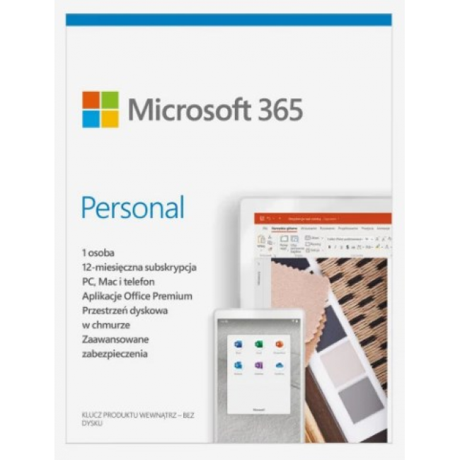 Microsoft 365 Personal PL (1 person 5 devices 12 months physical version Poland) (EP2-32454) Microsoft 365 Personal PL (1 person 5 devices 12 months physical version Poland) (EP2-32454)