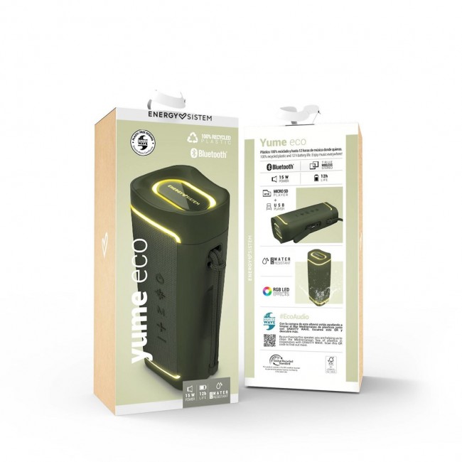 Energy Sistem Yume ECO Stereo portable speaker Green, Yellow 15 W Energy Sistem Yume ECO Stereo portable speaker Green, Yellow 15 W