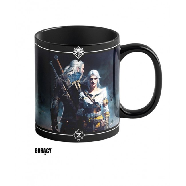 Mug Good Loot The Witcher 3 Art Heat Reveal - Geralt & Ciri 480 ml Black