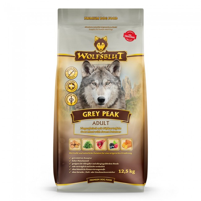 WOLFSBLUT Grey Peak Goat with sweet potatoes - dry dog food - 12,5kg