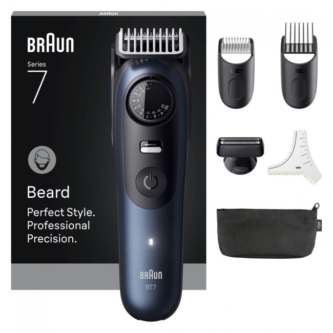 Braun BeardTrimmer 7 BT7520 Battery 40 2 cm Wet & Dry Black, Blue
