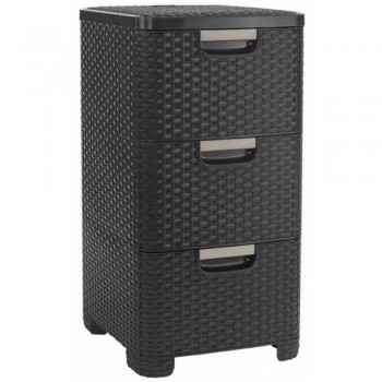 CURVER BOOKCASE WITH 3 DRAWERS 3x14L /DARK BROWN