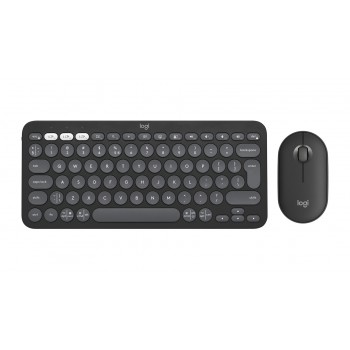 Logitech Pebble 2 Combo keyboard Mouse included Universal RF Wireless + Bluetooth QWERTY US International Graphite