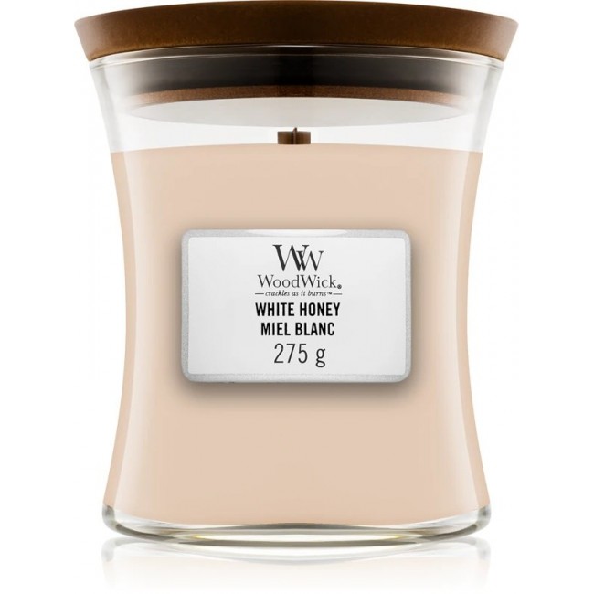 Scented Candle, Medium WOODWICK White Honey 275 g, 1 piece