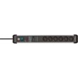 Brennenstuhl 1391010600 power extension 3 m 6 AC outlet(s) Indoor Black, Silver