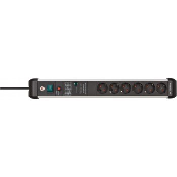 Brennenstuhl 1391010600 power extension 3 m 6 AC outlet(s) Indoor Black, Silver