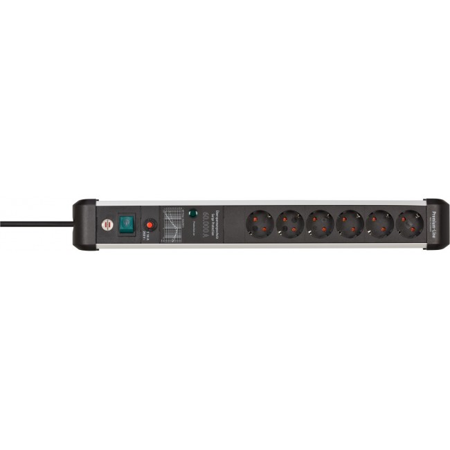Brennenstuhl 1391010600 power extension 3 m 6 AC outlet(s) Indoor Black, Silver