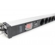 Digitus Socket strip with aluminum profile with switch and surge protection, 12-way safety sockets, 2 m cable safety plug