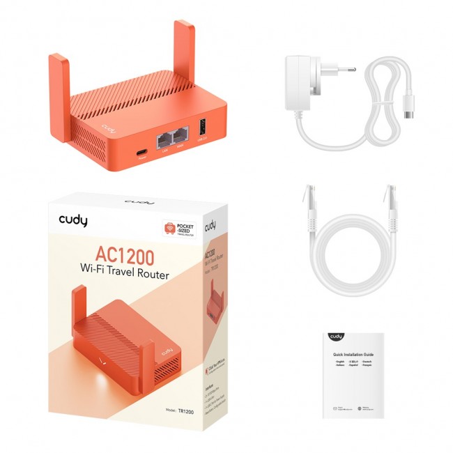 Cudy AC1200 wireless router Fast Ethernet Orange Cudy AC1200 wireless router Fast Ethernet Orange