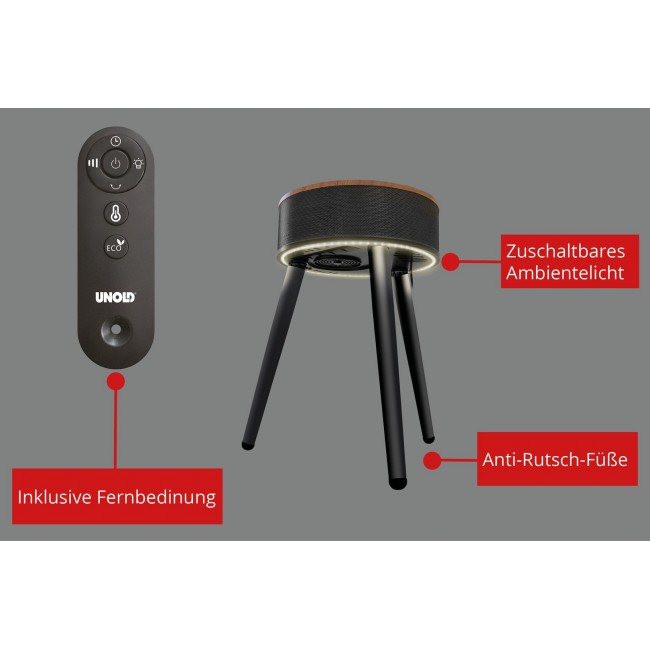 Unold 86545 electric space heater Indoor Black, Wood Fan electric space heater Unold 86545 electric space heater Indoor Black, Wood Fan electric space heater