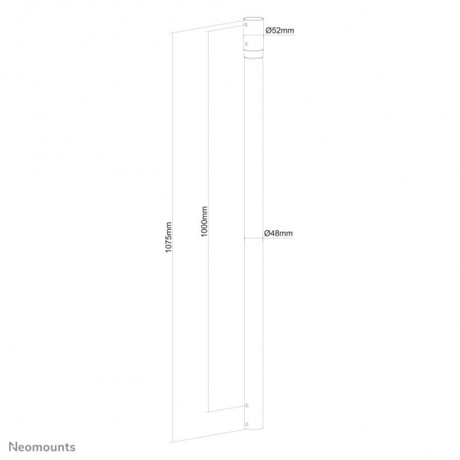 Neomounts NS-EP100BLACK Extension pole TV ceiling mount - h 107,5 cm