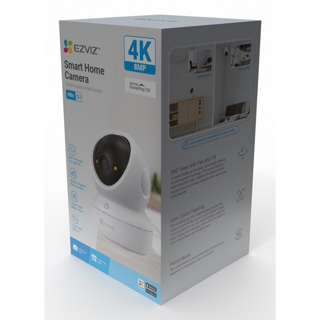 EZVIZ H6c G1 4K Spherical IP security camera Indoor 3840 x 2160 pixels Ceiling/Wall/Desk EZVIZ H6c G1 4K Spherical IP security camera Indoor 3840 x 2160 pixels Ceiling/Wall/Desk