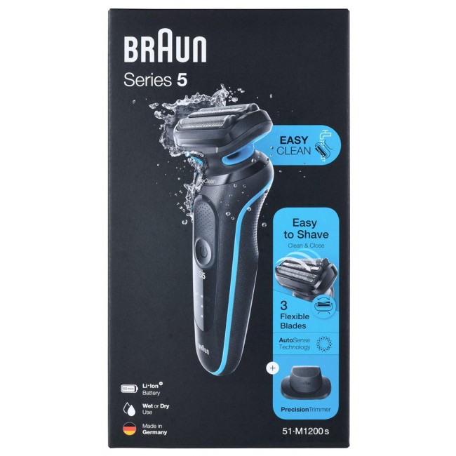 Braun Series 5 51-M1200s Foil shaver Trimmer Black, Blue