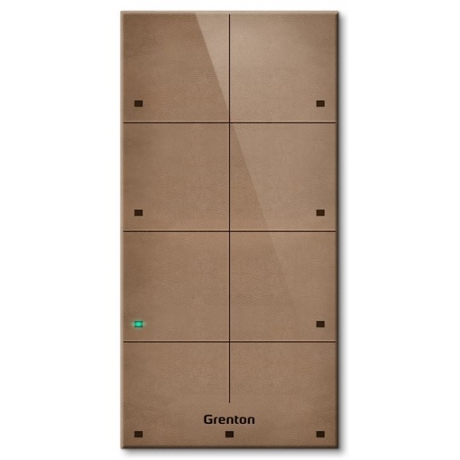 Grenton touch panel / 8 touch zones / TF-Bus / bright, natural leather front