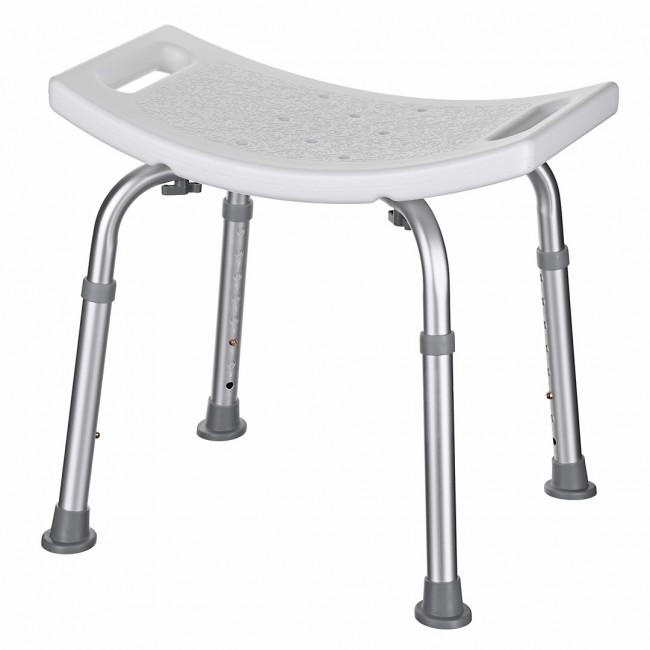 Rectangular shower stool with height adjustment Rectangular shower stool with height adjustment