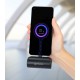 Manhattan Power Bank with integrated USB-C plug, 5000 mAh, Up to 20W output, Kickstand for Use as Charging Phone Holder, Black, One Year Warranty