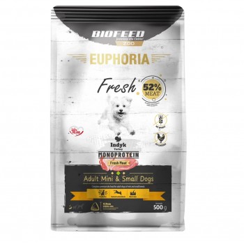 BIOFEED Euphoria Fresh Adult Turkey Monoprotein XS/S - dry dog food - 500g