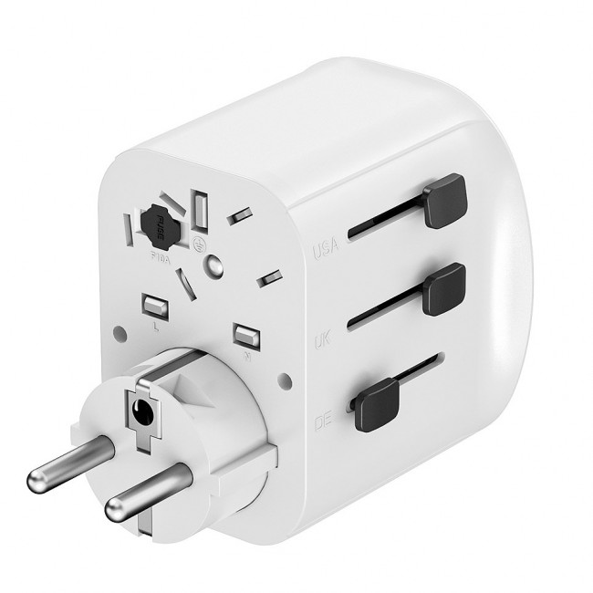 Gembird TPA-EU2A1C15-01-W Grounded universal travel power adapter, 15 W, white Gembird TPA-EU2A1C15-01-W Grounded universal travel power adapter, 15 W, white