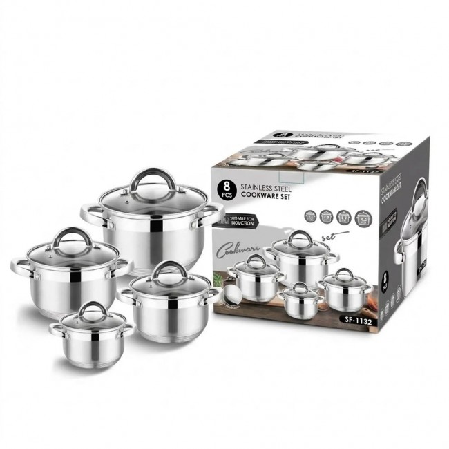 Extralink HOME GARNEK 4-SET STAL NIERDZEWNA 1.9L, 2.7L, 3.6L, 6.1L SF-1132 Round Stainless steel