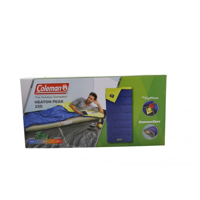 Coleman Heaton Peak 220 Adult Rectangular sleeping bag Cotton, Polyester Blue, Yellow