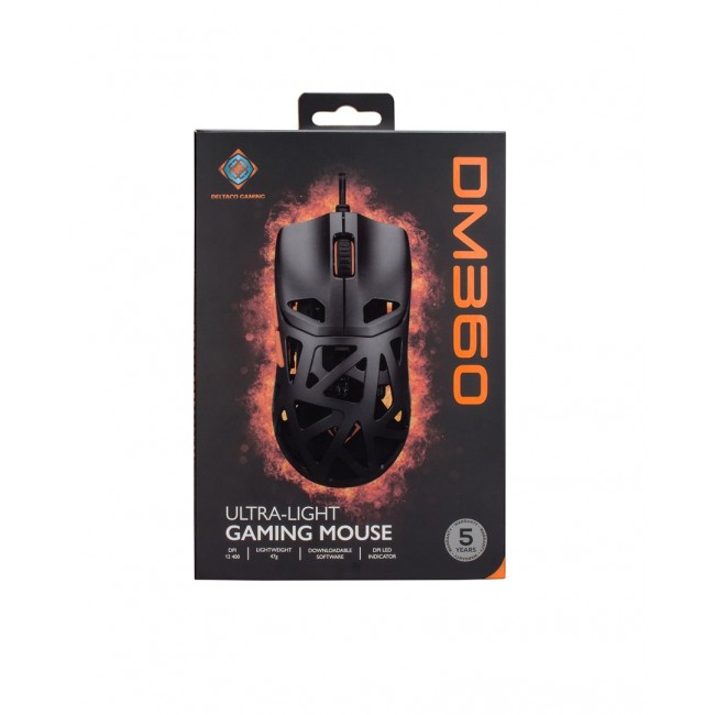 Deltaco Gaming GAM-187 mouse Ambidextrous USB Type-A Optical 12400 DPI