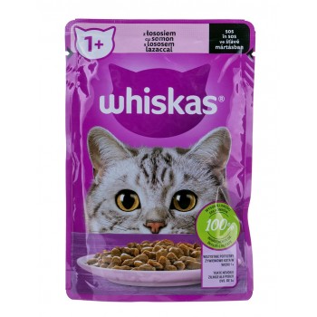 WHISKAS Adult Salmon i sauce - wet cat food - 85g