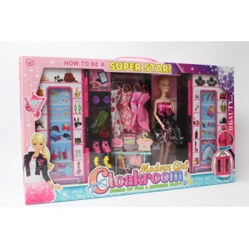Doll + wardrobe set DSJ928-1 07109