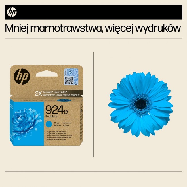 HP 924e EvoMore Cyan Original Ink Cartridge HP 924e EvoMore Cyan Original Ink Cartridge