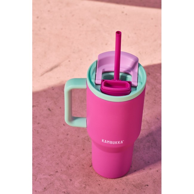 Thermal mug with telescopic straw Kambukka Rio Tumbler 950ml Bubblegum Mint