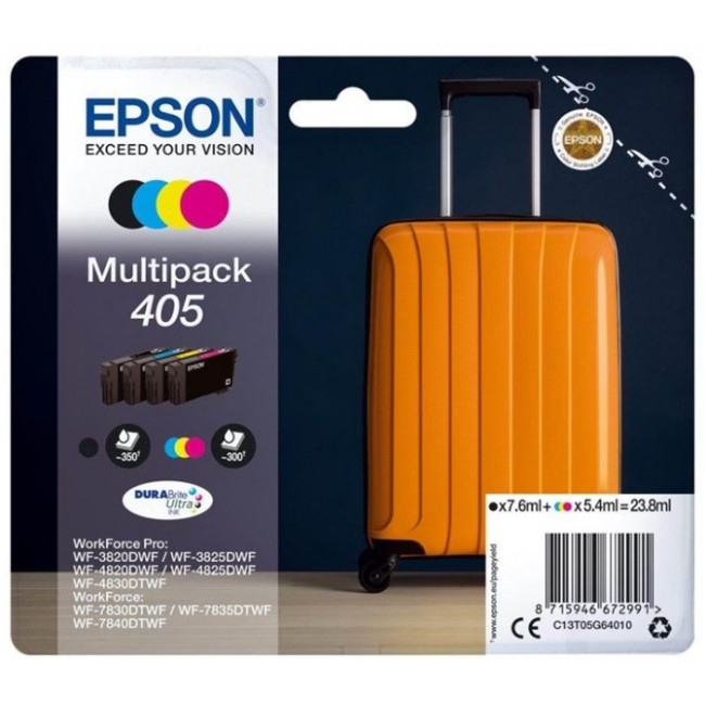 Epson 405 DURABrite Ultra Ink ink cartridge 1 pc(s) Original Standard Yield Black, Cyan, Magenta, Yellow Epson 405 DURABrite Ultra Ink ink cartridge 1 pc(s) Original Standard Yield Black, Cyan, Magenta, Yellow