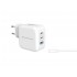 Conceptronic 3-Port 67W GaN USB PD Charger with USB-C Charging Cable, USB-C x 2, USB-A x 1, QC 3.0, PPS