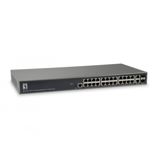 LevelOne TURING 26-Port L3 Lite Managed Gigabit Switch, 2 x SFP/RJ45 Combo