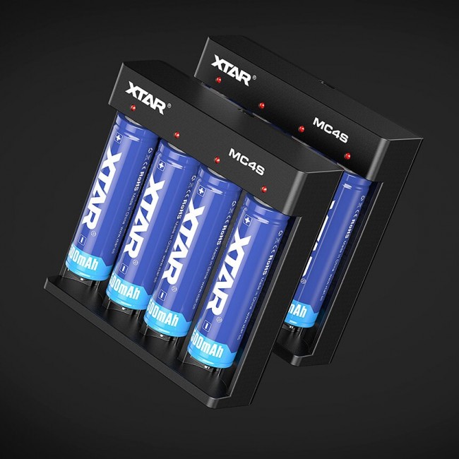 Battery charger for cylindrical Li-ion batteries18650 / NiMH Xtar MC4S