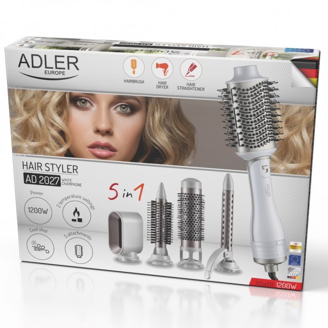 ADLER AD 2027 white hair dryer and curling iron
