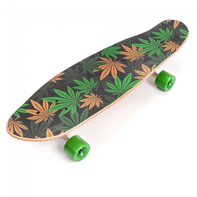 Meteor Cannabis green-brown-orange skateboard 22595 Meteor Cannabis green-brown-orange skateboard 22595