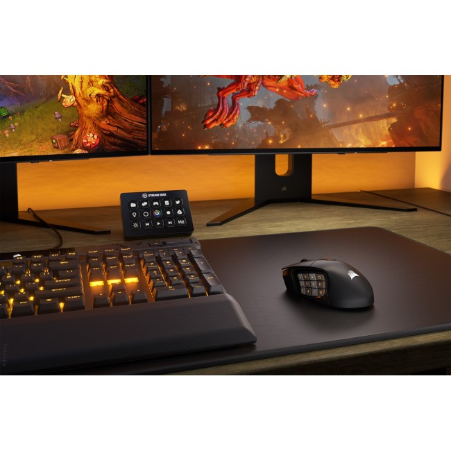 Corsair SCIMITAR ELITE WIRELESS mouse Gaming Right-hand RF Wireless + Bluetooth + USB Type-C Optical 26000 DPI