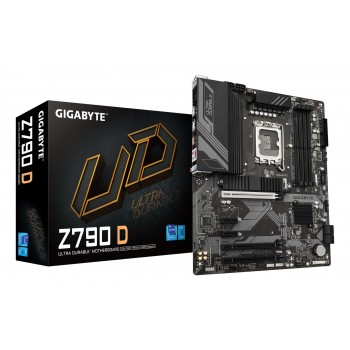 GIGABYTE Z790 D Motherboard - Supports Intel Core 14th Gen CPUs, 12+1+ Phases Digital VRM, up to 7600MHz DDR5 (OC), 3xPCIe 4.0 M.2, 2.5GbE LAN, USB 3.2 Gen 2