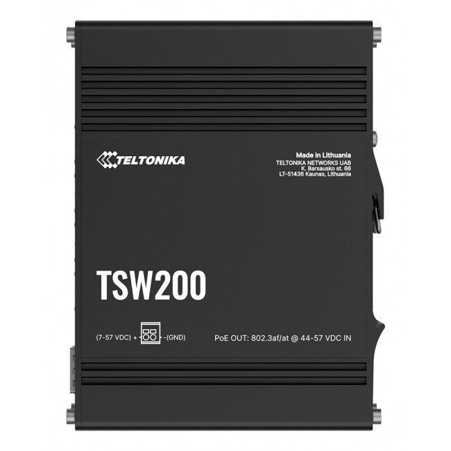 Teltonika TSW200 Unmanaged Gigabit Ethernet (10/100/1000) Power over Ethernet (PoE) Black