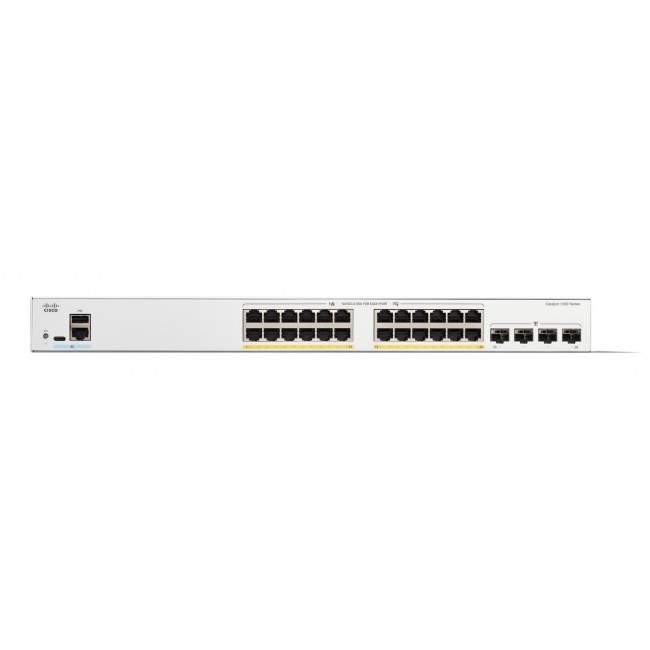 Cisco Catalyst 1200-24FP-4G Smart Switch, 24 Port GE, Full PoE, 4x1GE SFP, Limited Lifetime Protection (C1200-24FP-4G)
