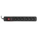 Activejet COMBO 6GN 3M black power strip with cord