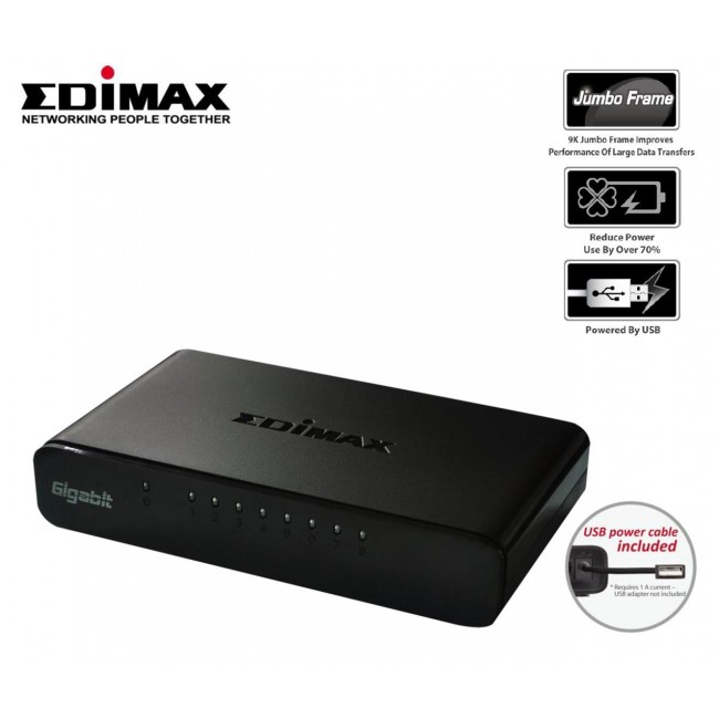 Edimax ES-5800G V3 network switch Unmanaged Gigabit Ethernet (10/100/1000) Black Edimax ES-5800G V3 network switch Unmanaged Gigabit Ethernet (10/100/1000) Black