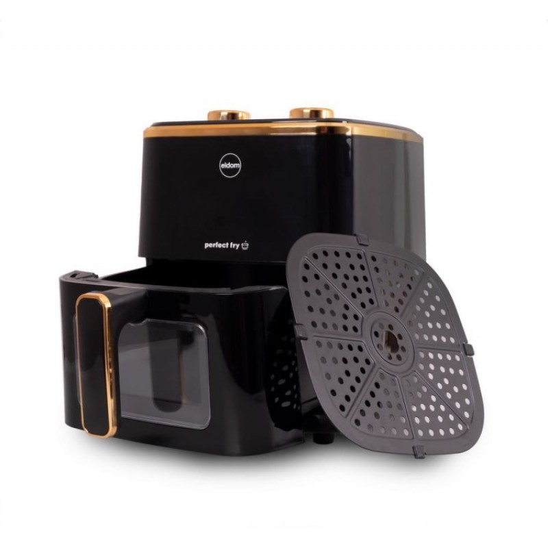 ELDOM FRITTA fat-free fryer capacity 5.0 l adjustable temp. clock 1500 W Single 5 L Stand-alone Hot air fryer Black