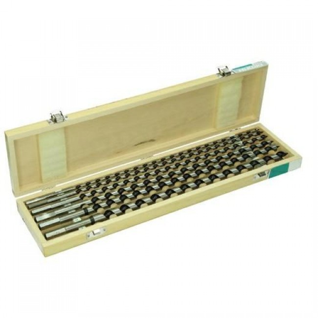 wood drill bit set in a case