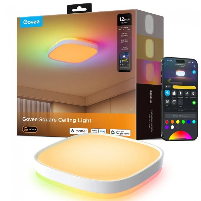 Govee 12-inch Square Smart Ceiling Light RGBWW + RGBIC H80A4 Govee 12-inch Square Smart Ceiling Light RGBWW + RGBIC H80A4