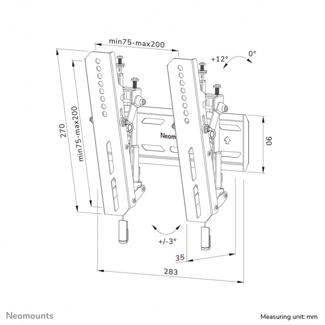 Neomounts WL35S-850BL12 TV mount wall 24-65