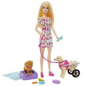 BRB DOLL AND DOG IN STROLLER HTK37 WB4