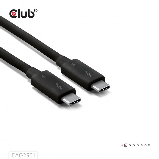 CLUB3D Thunderbolt 5 Certified 8K240Hz Data 80/120 Gbps EPR 240 Watt Cable M/M 1m / 3.28ft